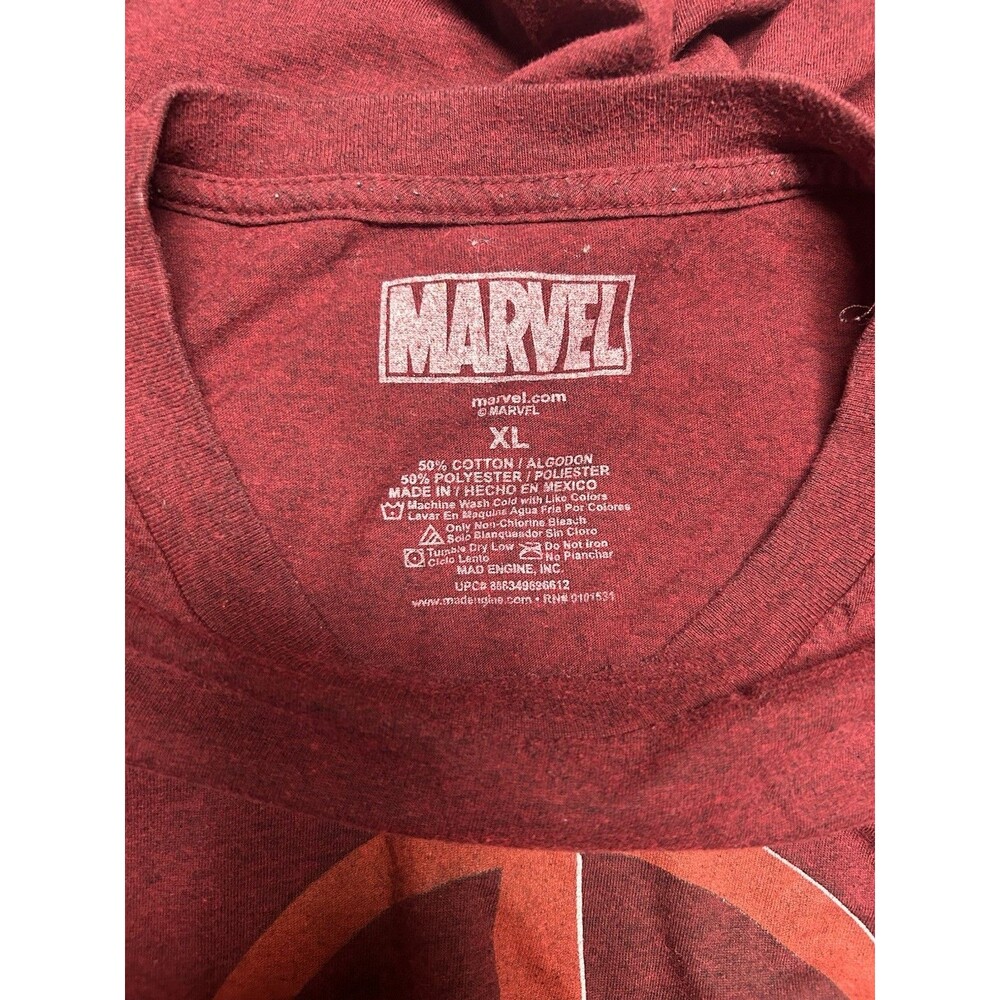 Marvel Deadpool Logo Graphic T-Shirt XL Red Superhero Minimalist - Picture 5 of 5